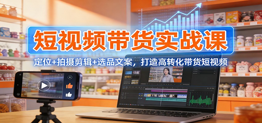短视频带货实战课：定位+拍摄剪辑+选品文案，打造高转化带货短视频-星空网创资源