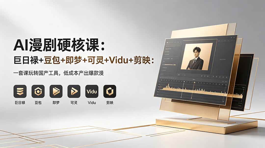 (18280期)AI漫剧硬核课:巨日禄+豆包+即梦+可灵+Vidu+剪映:一套课玩转国产工具,低成本产出爆款漫剧-星空网创资源