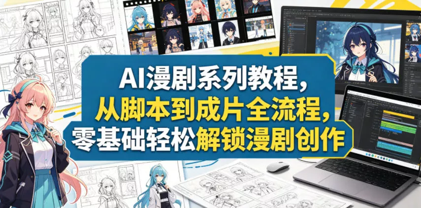 AI漫剧系列教程,从脚本到成片全流程,零基础轻松解锁漫剧创作-星空网创资源