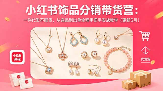 (18626期)小红书饰品分销带货营:一件代发不囤货,从选品到出单全程手把手实战教学(更新5月)-星空网创资源