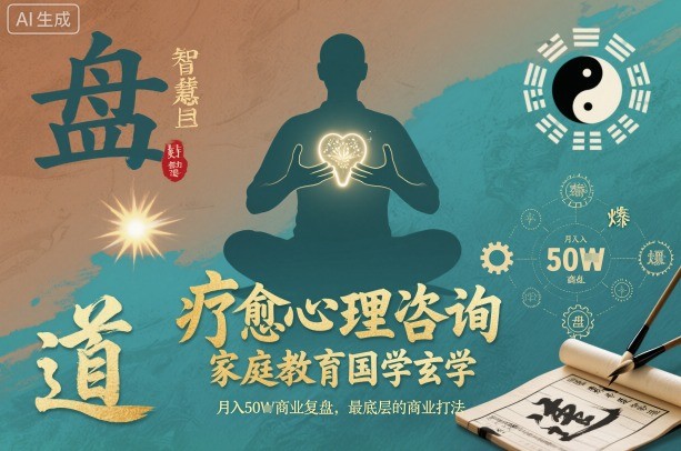 疗愈心理咨询，家庭教育国学玄学，月入50个商业复盘，最底层的商业打法-星空网创资源