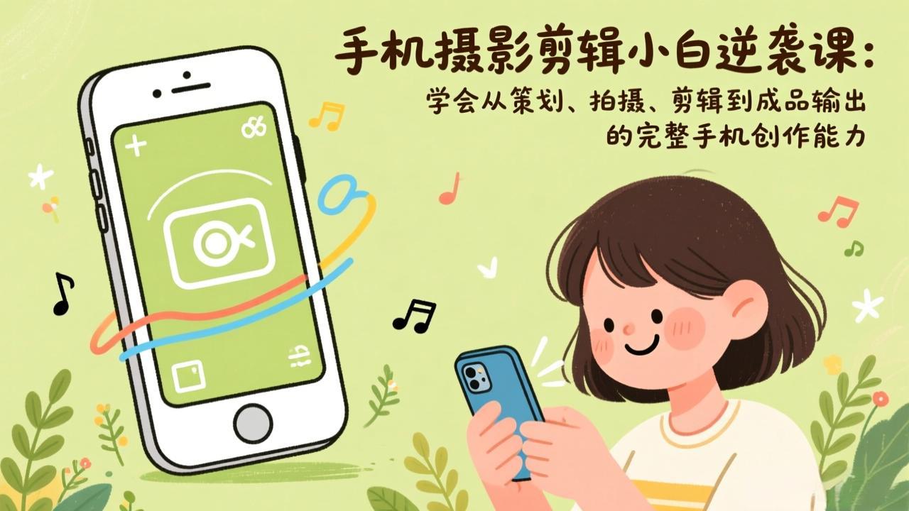 手机摄影剪辑小白逆袭课:学会从策划、拍摄、剪辑到成品输出的完整手机创作能力-星空网创资源