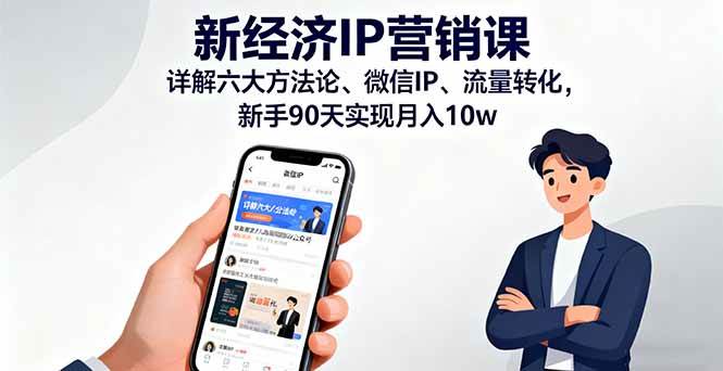 （16194期）新经济IP营销课：详解六大方法论、微信IP、流量转化，新手90天实现月入10w-星空网创资源