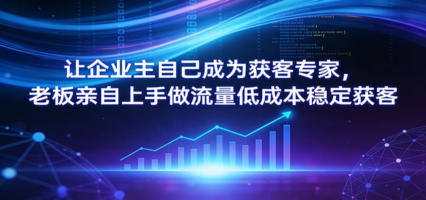让企业主自己成为获客专家，老板亲自上手做流量低成本稳定获客-星空网创资源