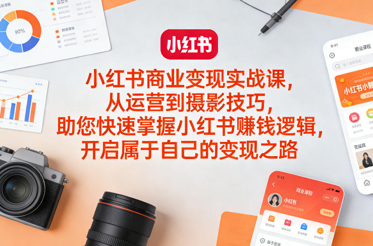 小红书商业变现实战课,从运营到摄影技巧,助您快速掌握小红书賺钱逻辑,开启属于自己的变现之路-星空网创资源