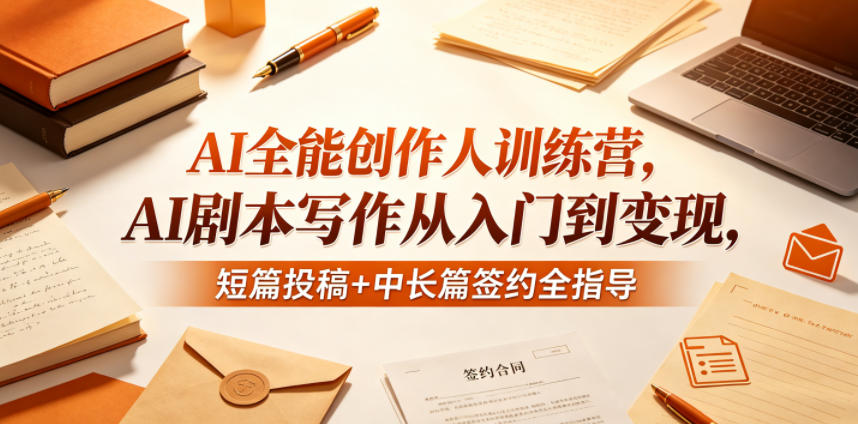 AI全能创作人训练营,AI剧本写作从入门到变现,短篇投稿+中长篇签约全指导-星空网创资源
