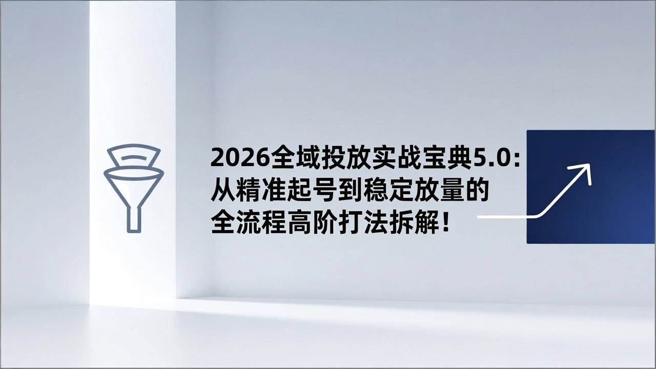 (17156期)2026全域投放实战宝典5.0:从精准起号到稳定放量的全流程高阶打法拆解!-星空网创资源