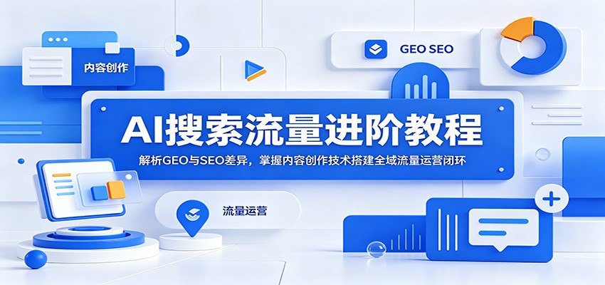 AI搜索流量进阶教程:解析GEO与SEO差异,掌握内容创作技术搭建全域流量运营闭环-星空网创资源