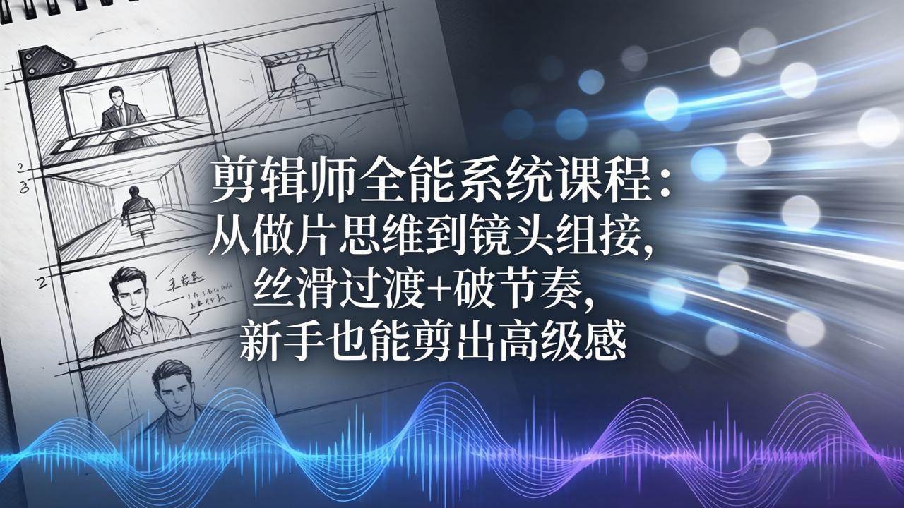(18260期)剪辑师全能系统课程:从做片思维到镜头组接,丝滑过渡+破节奏,新手也能剪出高级感-星空网创资源
