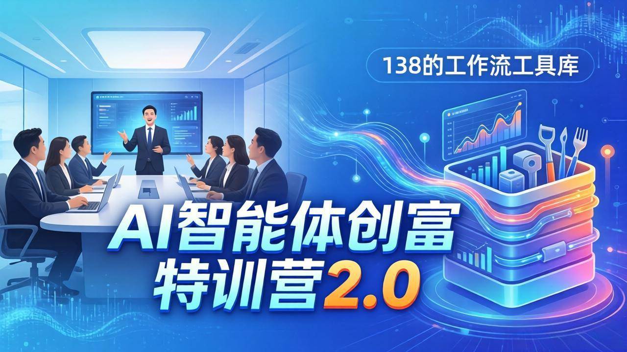 （17833期）AI智能体创富训练营2.0：3天闭门直播+视频课+工具库，从0到1搭建智能体附138个工作流-星空网创资源