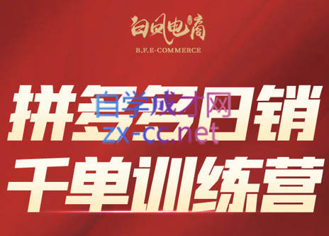 白凤电商·拼多多日销千单训练营(更新2026) 白凤电商·拼多多日销千单训练营(更新2026)