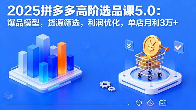 (16019期)2025拼多多高阶选品课5.0:爆品模型,货源筛选,利润优化,单店月利3万+-星空网创资源