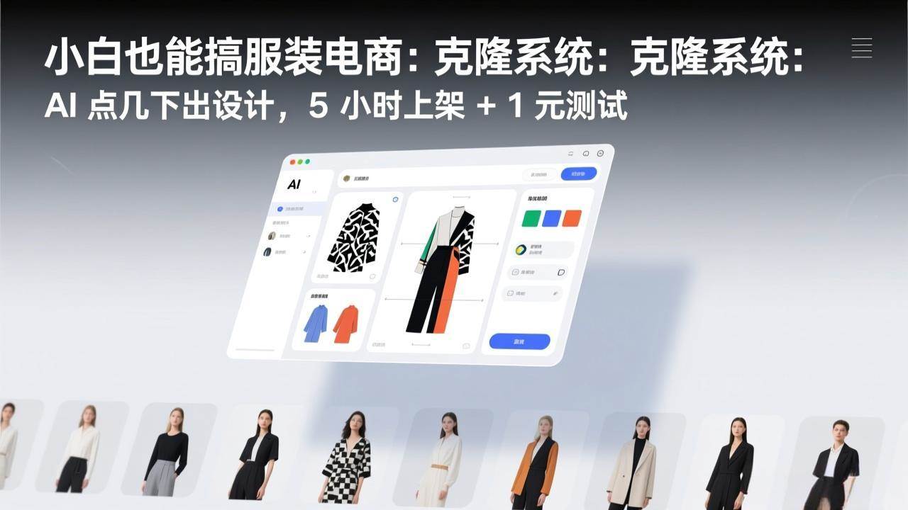 （17411期）小白也能搞服装电商：克隆系统：AI 点几下出设计，5 小时上架 + 1 元测试-星空网创资源
