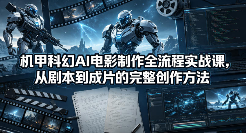 机甲科幻AI电影制作全流程实战课,从剧本到成片的完整创作方法-星空网创资源