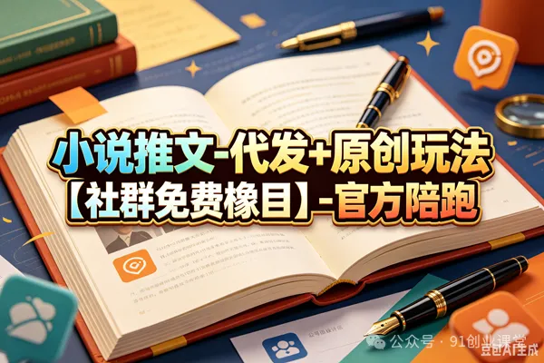 小说推文-代发+原创玩法【社群免费橡目】-官方陪跑-星空网创资源
