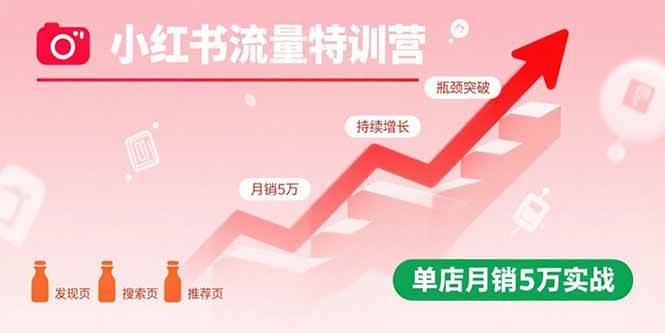 （15936期）小红书流量特训营：突破流量瓶颈，实现店铺持续增长，单店月销5万实战-星空网创资源