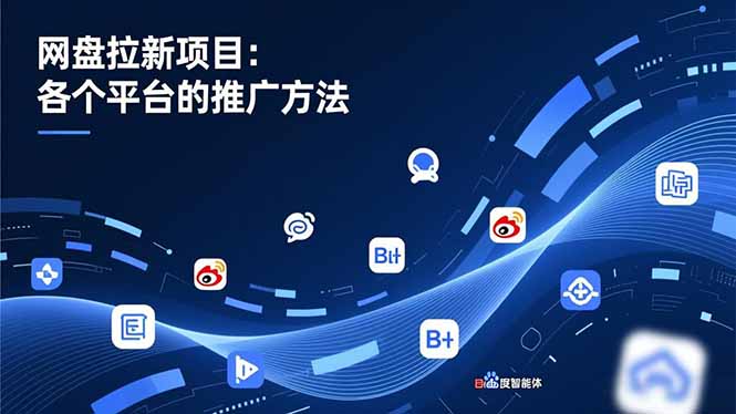 网盘拉新项目:各个平台的推广方法,公众号、截留玩法,微博,B站,百度智能体-星空网创资源