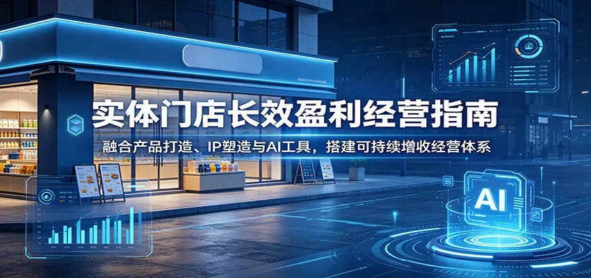 实体门店长效盈利经营指南：融合产品打造、IP塑造与AI工具，搭建可持续增收经营体系-星空网创资源