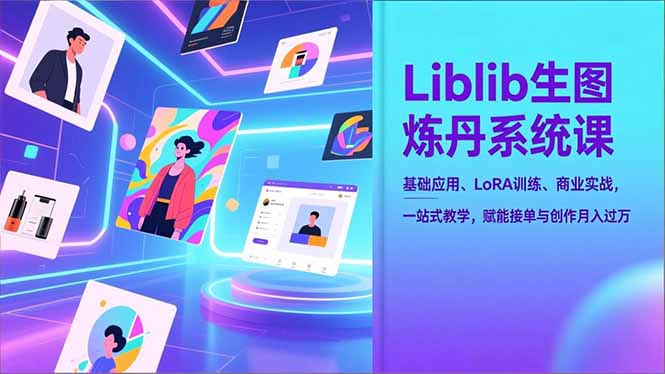 Liblib生图炼丹系统课,基础应用、LoRA训练、商业实战,一站式教学,赋能接单与创作月入过万-星空网创资源