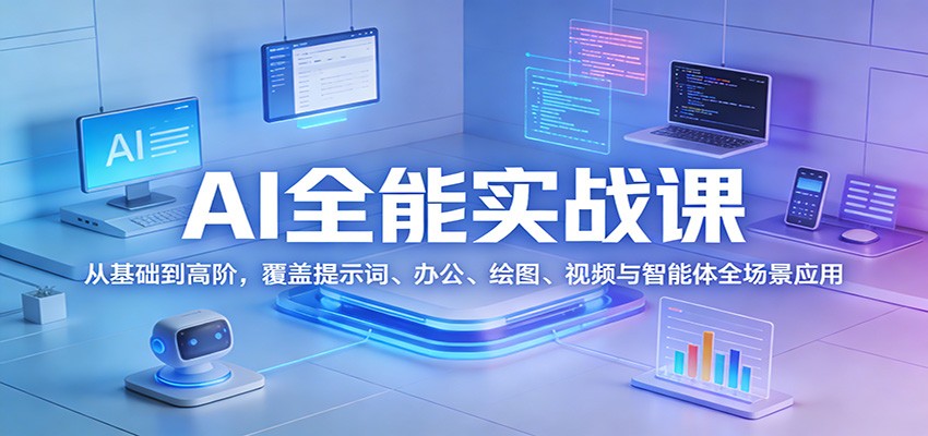 AI全能实战课：从基础到高阶，覆盖提示词、办公、绘图、视频与智能体全场景应用-星空网创资源