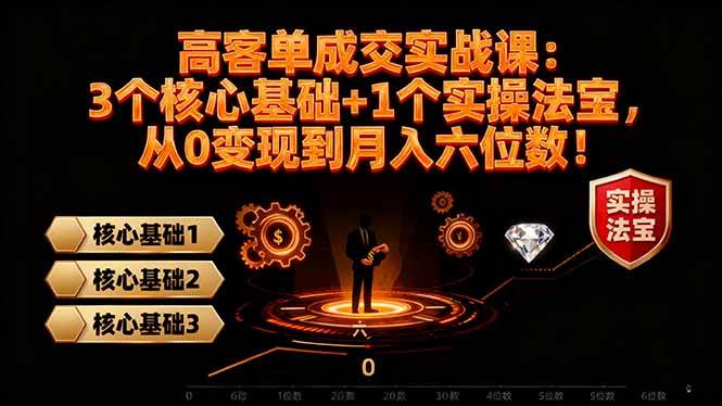 (16443期)高 客单成交实战课:3个核心基础+1个实操法宝,从0变现到月入六位数!-星空网创资源
