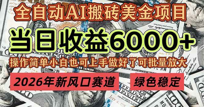 (17079期)2026年新风口赛道,当日6000+以上,可批量放大,月收入20万+,长期绿色稳定的项目-星空网创资源