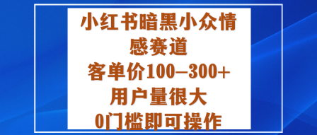 小红书暗黑小众情感赛道,客单价100-300+用户量很大,0门槛即可操作-星空网创资源