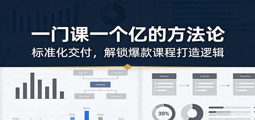 一门课一个亿的方法论：标准化交付，解锁爆款课程打造逻辑-星空网创资源