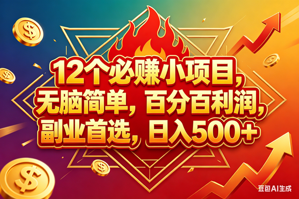 (18272期)12个必赚钱的小项目,百分百赚米,无脑简单,副业首选,日入600+-星空网创资源