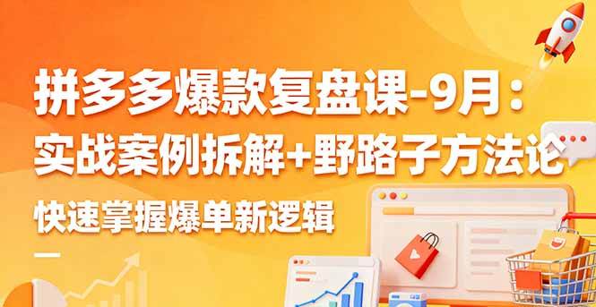 （16176期）拼多多爆款复盘课-9月：实战案例拆解+野路子方法论，快速掌握爆单新逻辑-星空网创资源