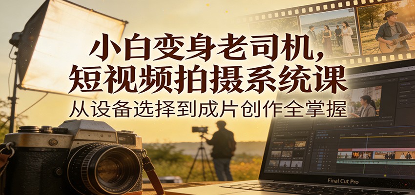 小白变身老司机，短视频拍摄系统课，从设备选择到成片创作全掌握-星空网创资源