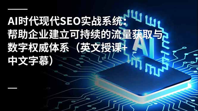 AI时代现代SEO实战系统:帮助企业建立可持续的流量获取与数字权威体系(英文授课+中文字幕-星空网创资源