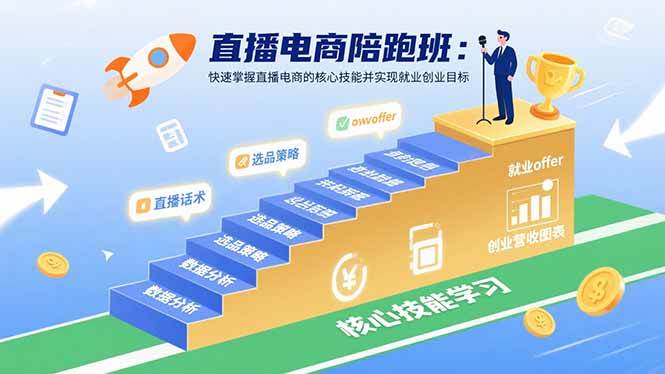（15900期）直播电商陪跑班：快速掌握直播电商的核心技能并实现就业/创业目标-星空网创资源
