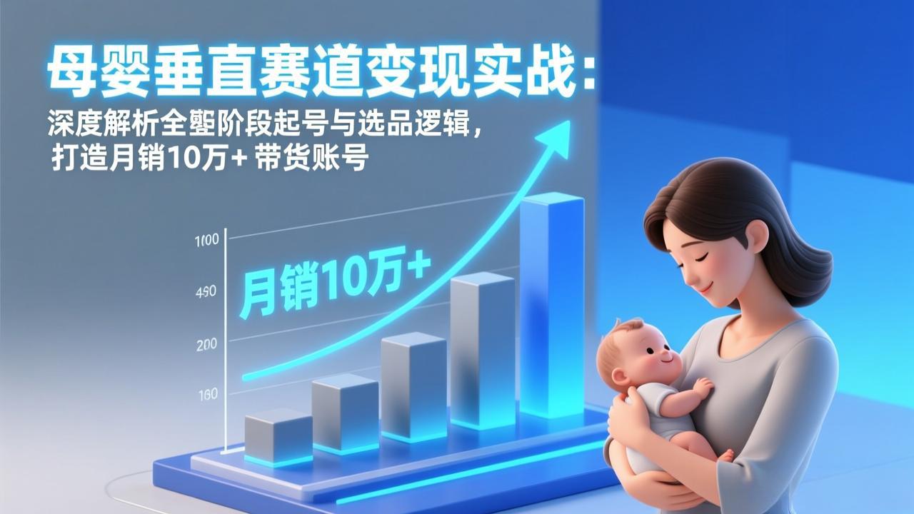 母婴垂直赛道变现实战:深度解析三大阶段起号与选品逻辑,打造月销10万+带货账号-星空网创资源