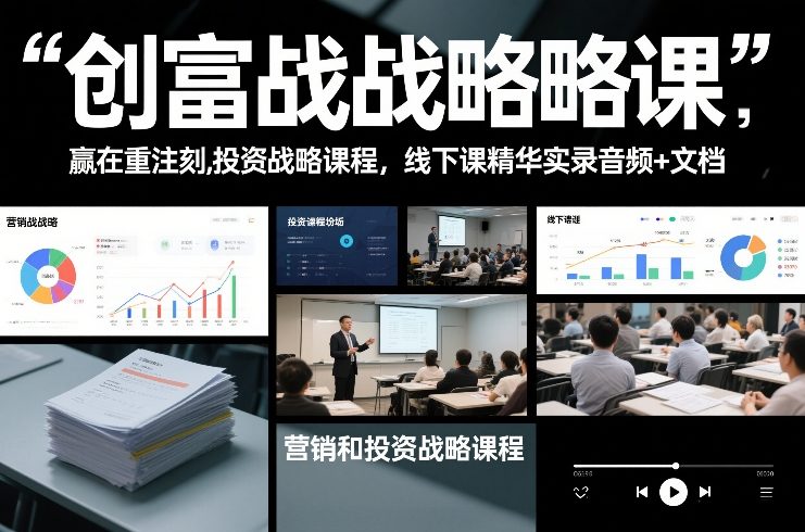 创富战略课,赢在重注时刻,营销和投资战略课程,线下课精华实录音频+文档 创富战略课,赢在重注时刻,营销和投资战略课程,线下课精华实录音频+文档