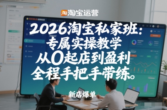 2026淘宝私家班:专属实操教学,从0起店到盈利,全程手把手带练 2026淘宝私家班:专属实操教学,从0起店到盈利,全程手把手带练