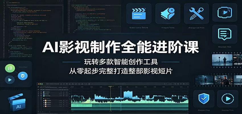 AI影视制作全能进阶课：玩转多款智能创作工具，从零起步完整打造整部影视短片-星空网创资源
