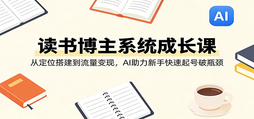 读书博主系统成长课：从定位搭建到流量变现，AI助力新手快速起号破瓶颈-星空网创资源
