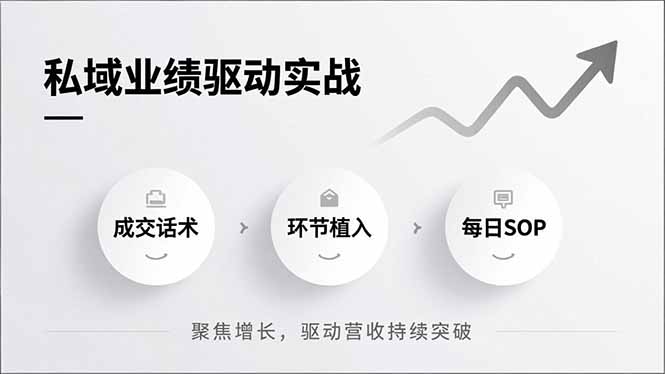 私域业绩驱动实战,成交话术、环节植入、每日SOP,聚焦增长,驱动营收持续突破-星空网创资源