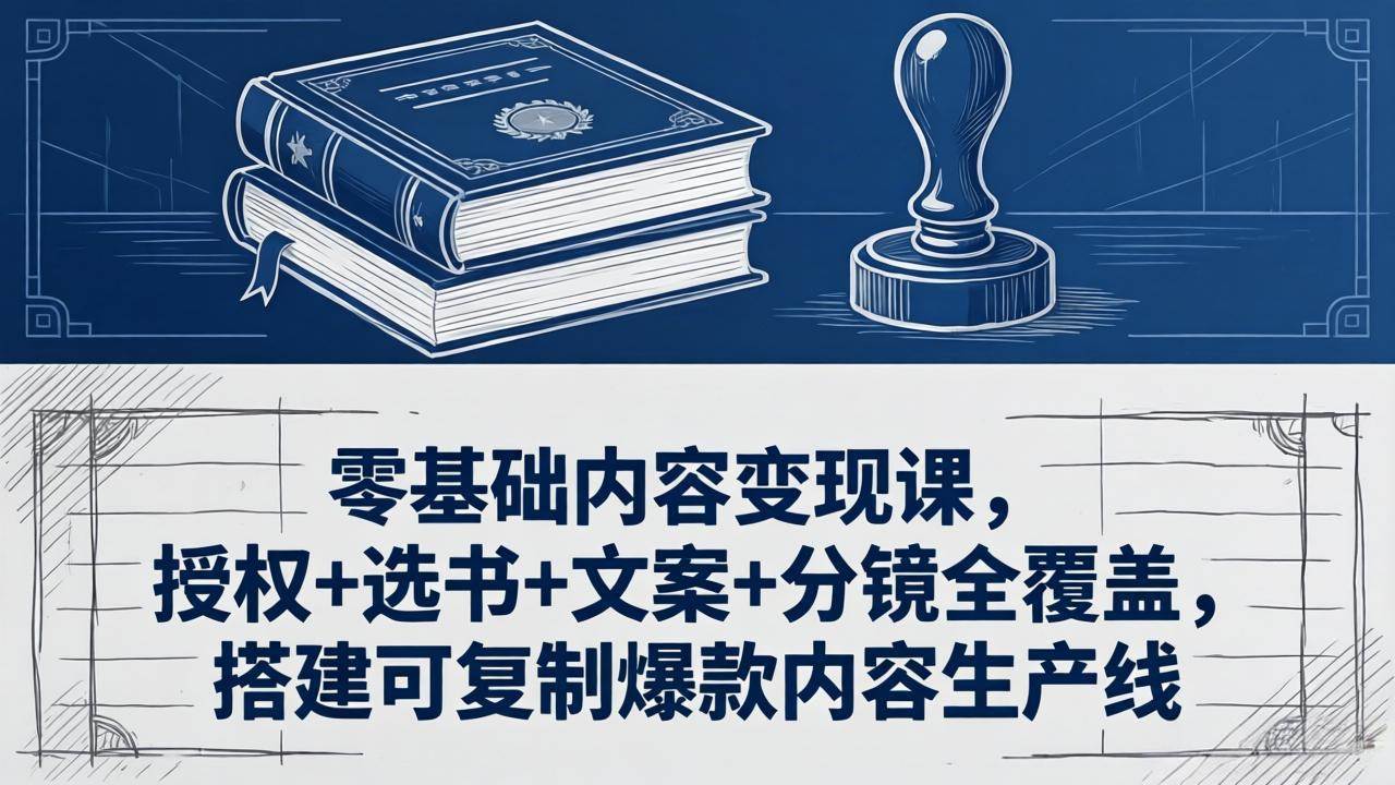 (18243期)零基础内容变现课,授权+选书+文案+分镜全覆盖,搭建可复制爆款内容生产线-星空网创资源