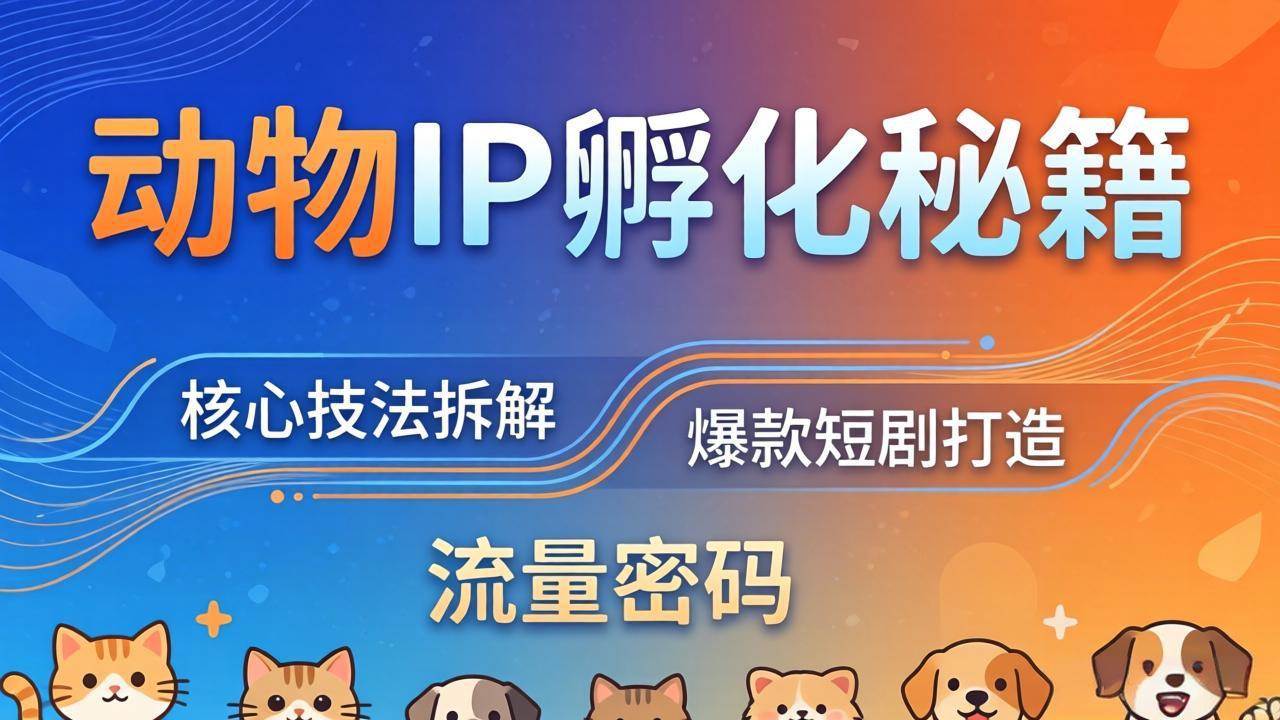 (18207期)动物IP孵化全套秘籍,三大核心技法拆解,打造爆款萌宠短剧,轻松拿捏赛道流量密码-星空网创资源