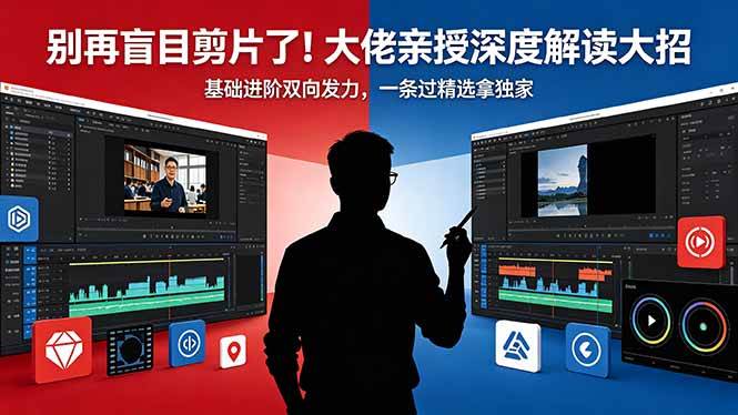 (18384期)别再盲目剪片了!大佬亲授深度解读大招,基础进阶双向发力,一条过精选拿独家-星空网创资源