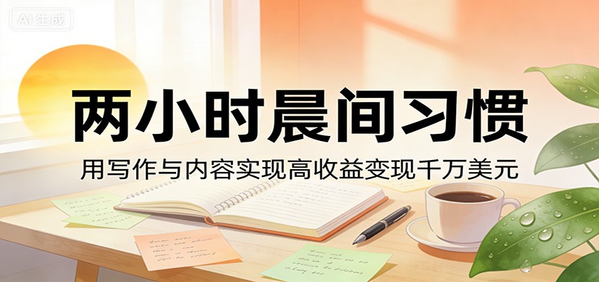 付费文章:两小时晨间习惯,用写作与内容实现高收益变现千万美元-星空网创资源