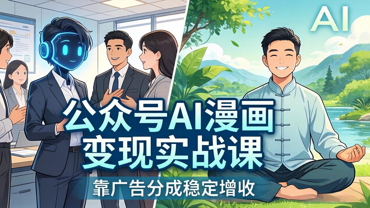 公众号AI漫画变现实战课：星座/职场/养生多赛道+智能体发文，靠广告分成稳定增收-星空网创资源