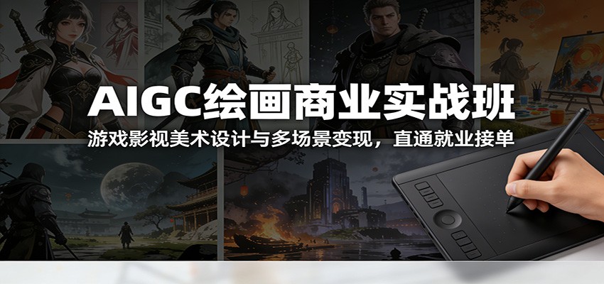 AIGC绘画商业实战班：游戏影视美术设计与多场景变现，直通就业接单-星空网创资源