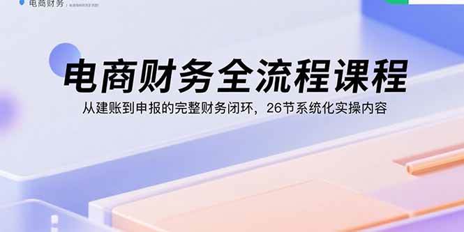 （15893期）电商财务全流程课程：从建账到申报的完整财务闭环，26节系统化实操内容-星空网创资源