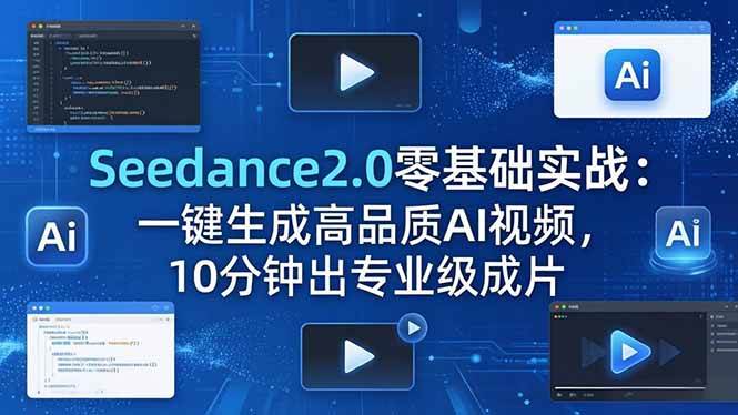 (18323期)Seedance2.0零基础实战:一键生成高品质AI视频,10分钟出专业级成片-星空网创资源