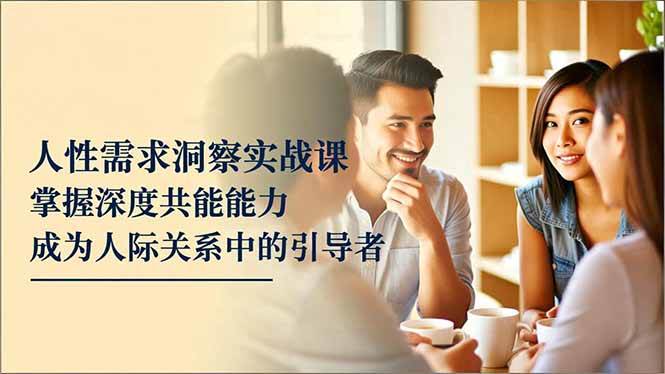 （16683期）人性需求洞察实战课，掌握深度共感能力，成为人际关系中的引导者-星空网创资源