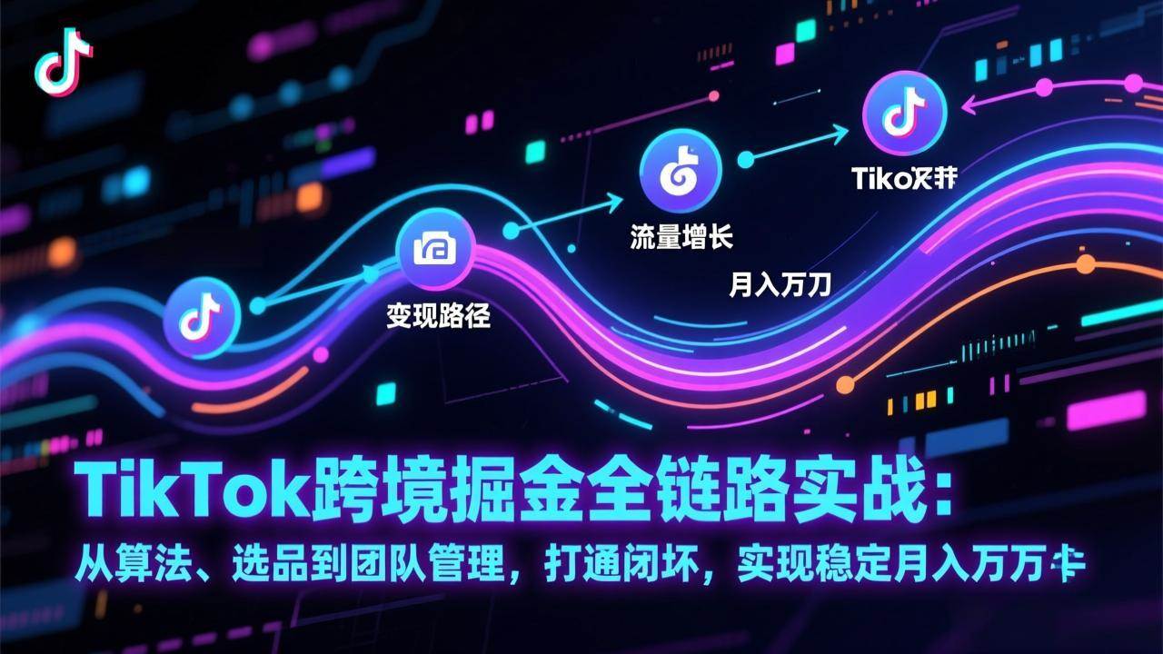 （17216期）TikTok跨境掘金全链路实战：从算法、选品到团队管理，打通闭环，实现稳定月入万刀-星空网创资源