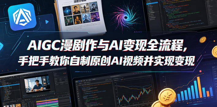 AIGC漫剧创作与AI变现全流程，手把手教你自制原创AI视频并实现变现-星空网创资源